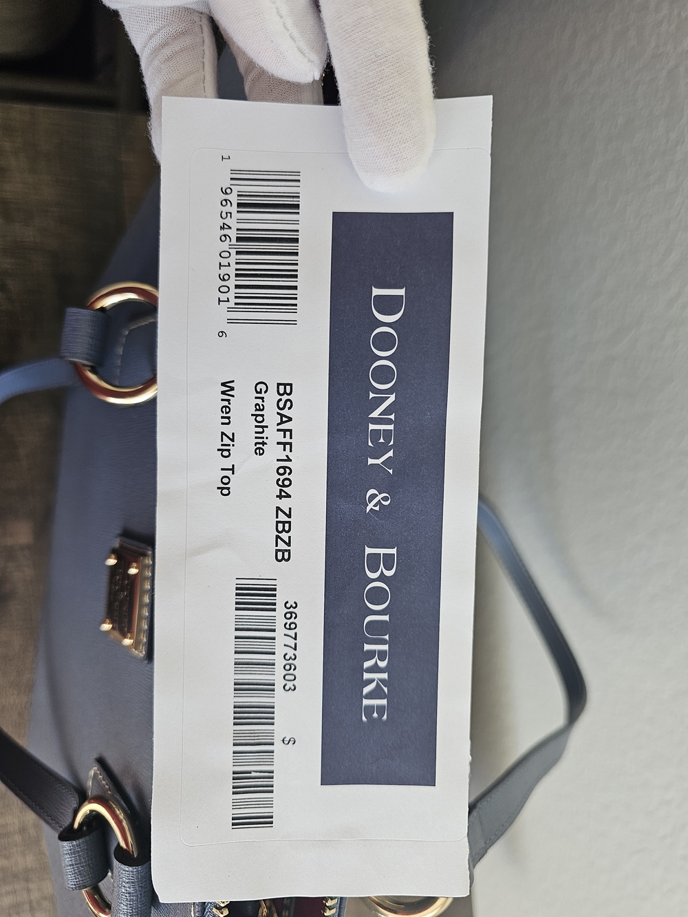 Dooney & Bourke Blue Saffiano-Style Tote with Gold Hardware - Picture 12 of 16